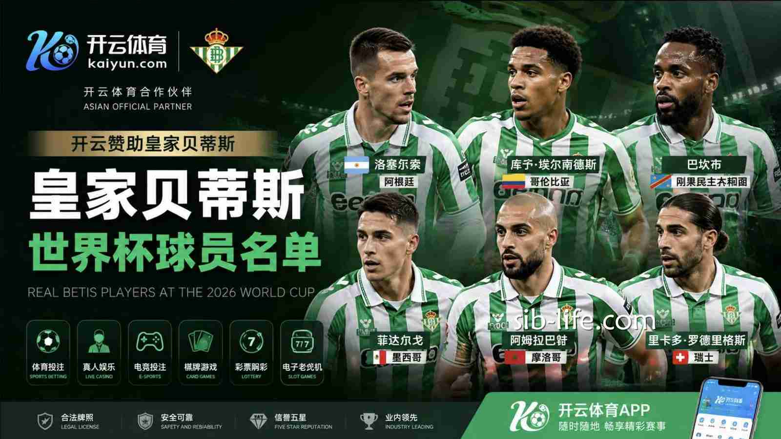 开云体育合作伙伴皇家贝蒂斯世界杯球员名单