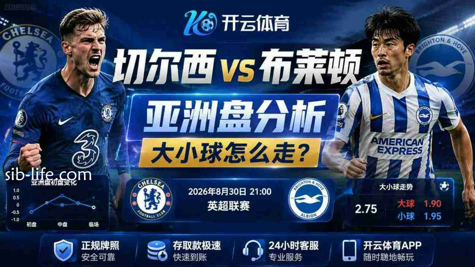 开云体育 切尔西vs布莱顿盘口解析:英超大小球走势